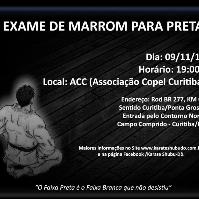 Exame de Marrom para Preta/2019