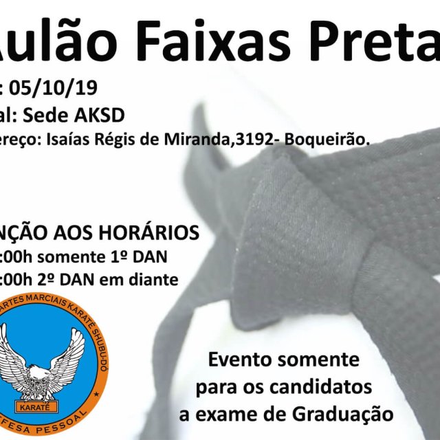 Aulão Faixas Pretas – Para os candidatos a graduação/2019